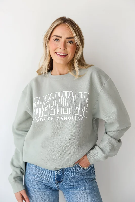 High End Designer Brands Discount Sage Greenville South Carolina Sweatshirt