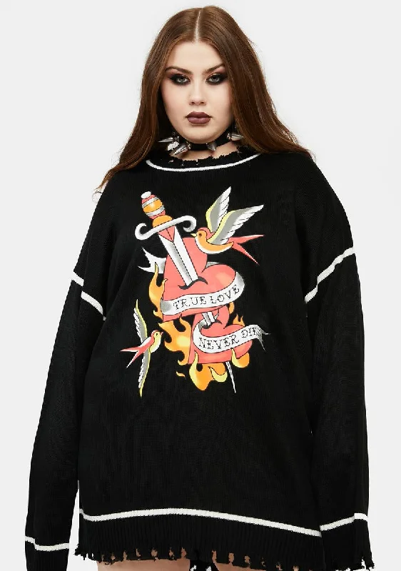 Evening Looks Plus Parting Sorrows Oversized Sweater