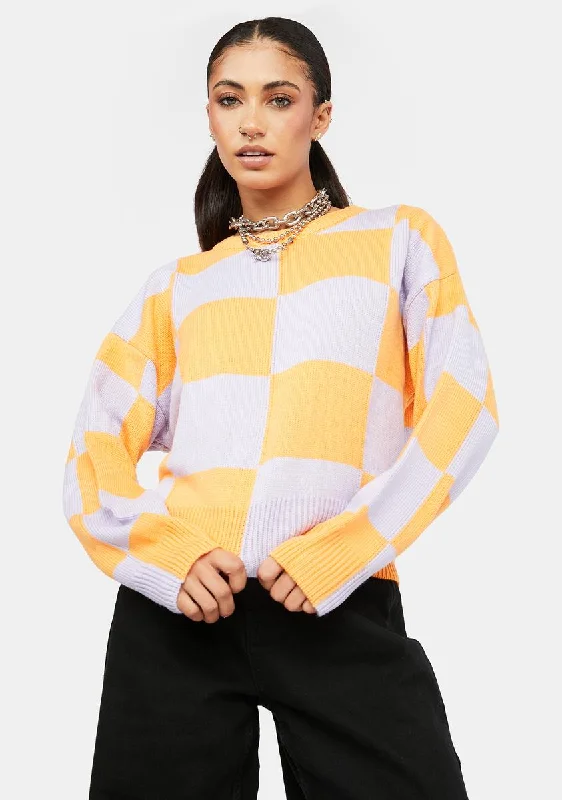 Trend Alert Bitter Sweet Checkmate Knit Sweater