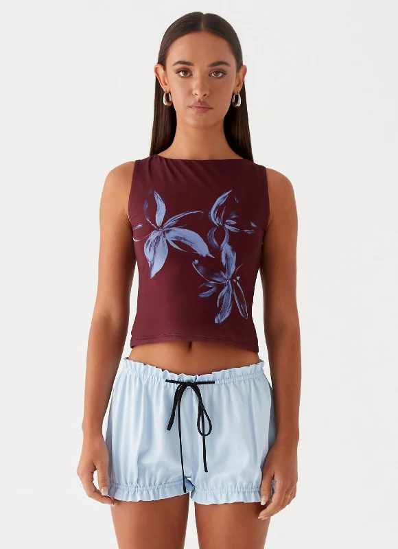 Fashion-Forward Clubhouse Bloomer Shorts - Blue