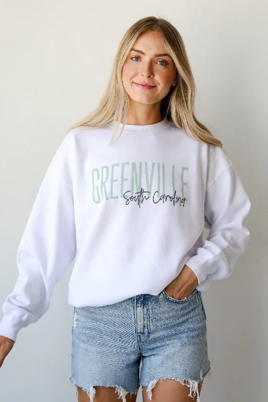 Chic Wardrobe Essentials White Greenville South Carolina Sweatshirt