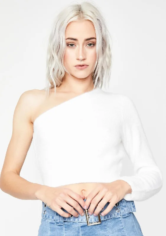 Casual Chic Clothing Happily Confused One Shoulder Sweater