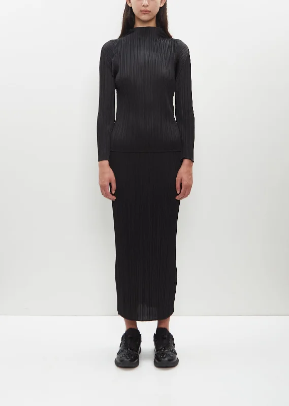 Hot Brand Discounts Basics Pleated Straight Skirt