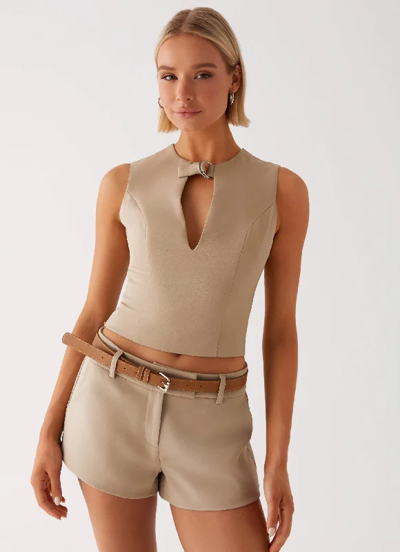 Fashion Forward Outfits Bonny Mini Shorts - Brown