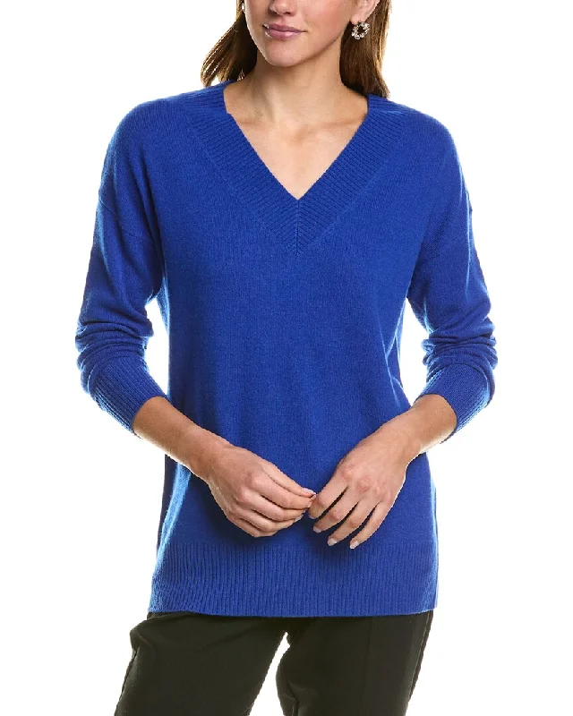 Fashionista Favorites InCashmere V-Neck Cashmere Tunic Sweater