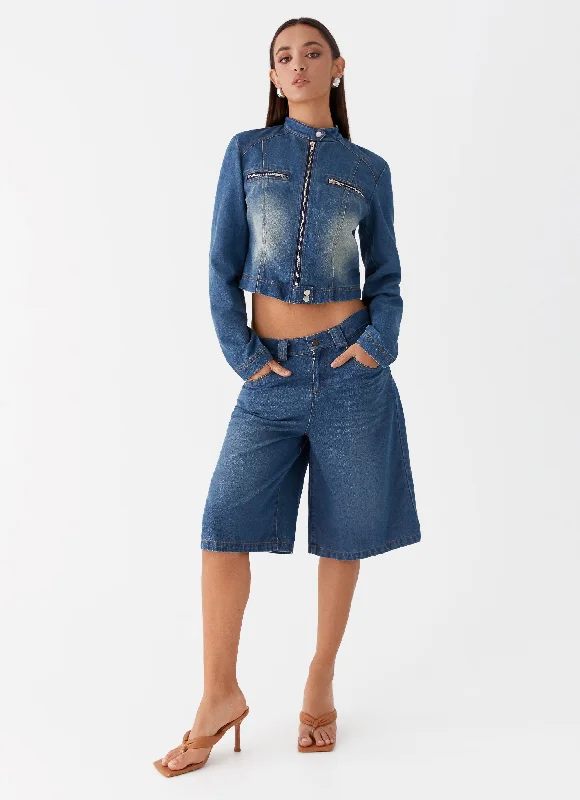 Designer Wear On Sale Ride Elegant Baggy Jorts - Vintage Blue Wash