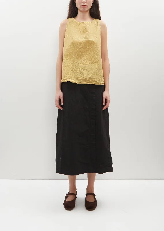 Seasonal Trend Wrap Cotton Canvas Skirt — Black