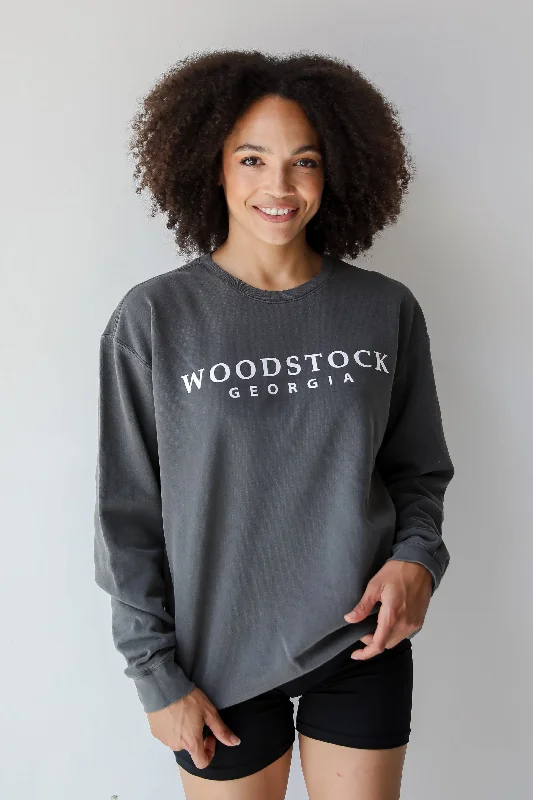 Trendy Street Style Charcoal Woodstock Georgia Sweatshirt
