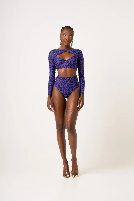 Winter Wardrobe Clearance Summer Essentials FARRAH Long Sleeve Swimsuit Top