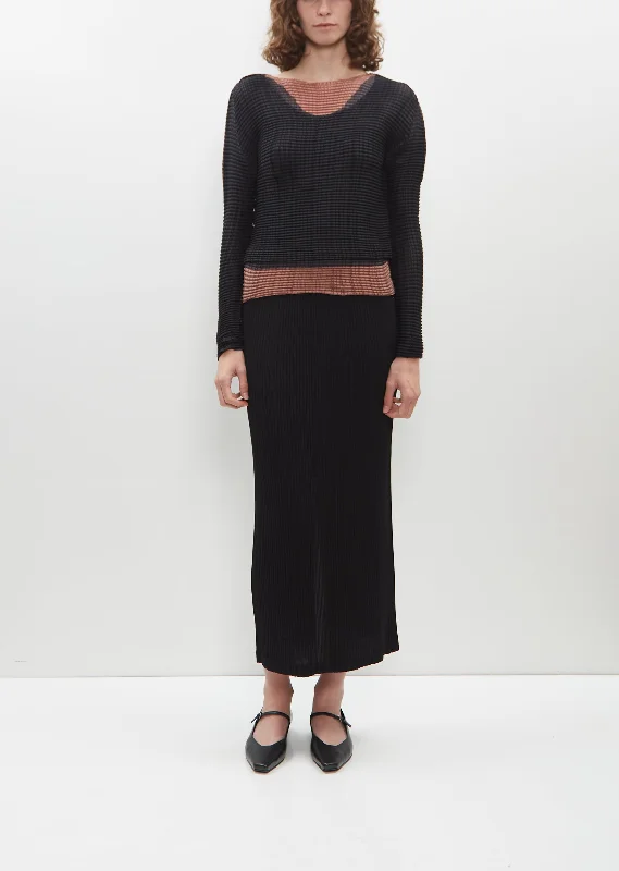 Get The Latest Trends Hatching Pleats Skirt — Black