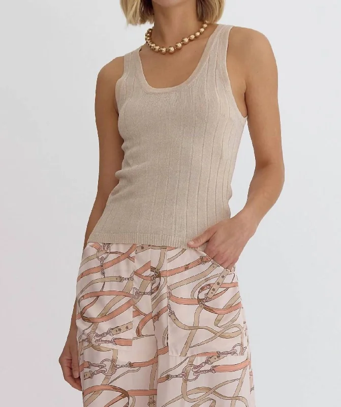 Limited Time Offers Metallic Ribbed Sweater Top In Beige