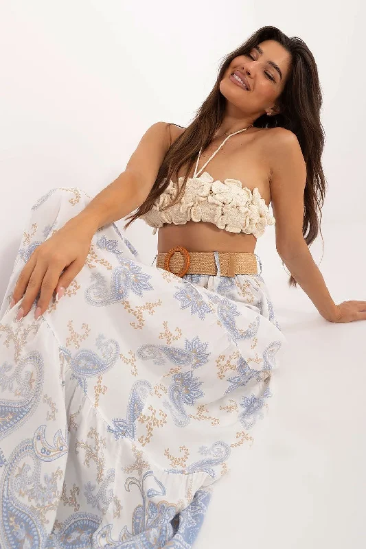 Versatile Wardrobe Essentials Italy Moda Belted Paisley Maxi Skirt