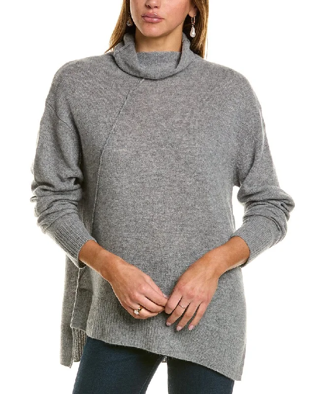 Mega Sale Hannah Rose Asymmetrical Funnel Neck Cashmere Tunic Sweater