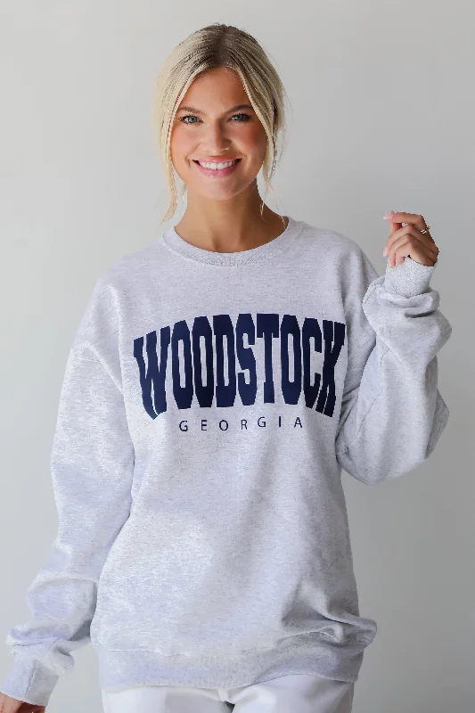 Chic Everyday Wear Heather Grey Woodstock Georgia Sweatshirt