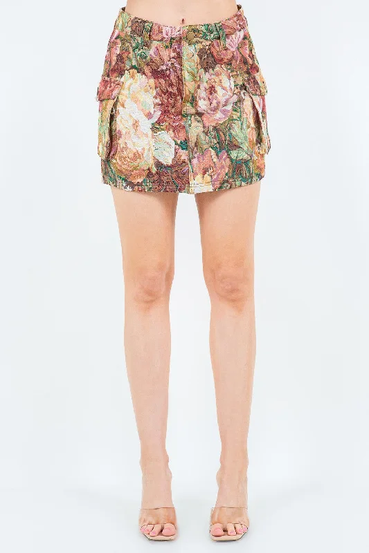 Trend Alert Hot Girl American Bazi Jacquard Weave Cargo Pocket Skirt