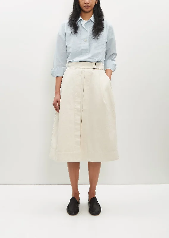 Artful Design Cinch Waist Skirt — White