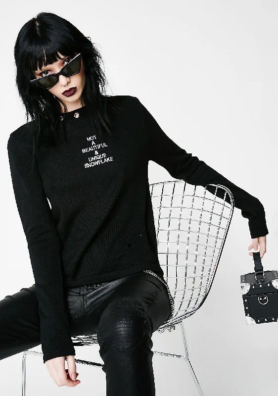 Subtle Sophistication Snowflake Eyelet Jumper