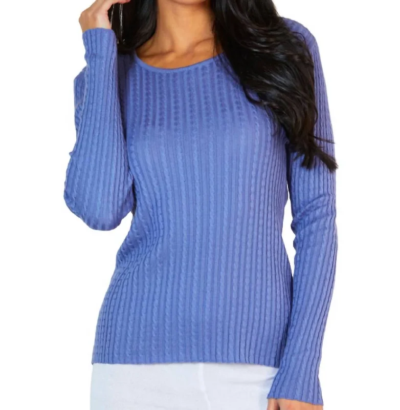Summer Fashion Braided Scoop Neck Sweater In Peri