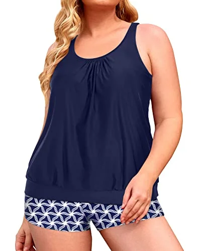 Additional Time-Limited Offers Sporty Tankini Tops Swim Shorts For Women Of All Ages-Navy Blue Tribal Additional Time-Limited Offers Sporty Tankini Tops Swim Shorts For Women Of All Ages-Navy Blue Tribal