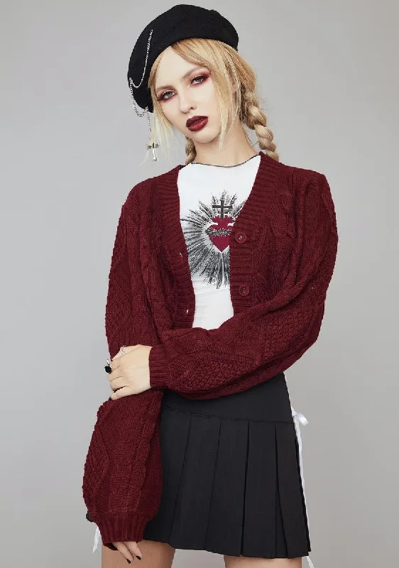 Vibrant Prints Dream Girl Cable Knit Sweater