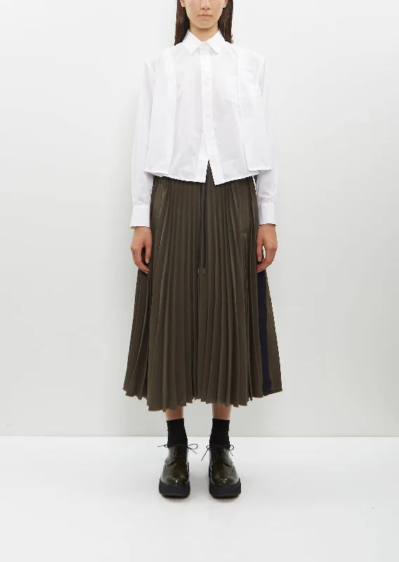 Feminine Elegant Technical Jersey Skirt — Khaki