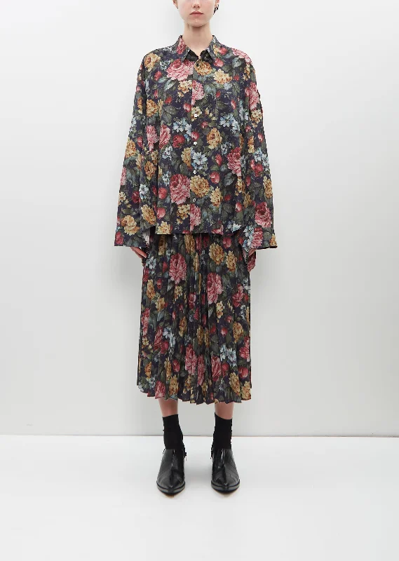 Premium Quality Garments Printed Pleated Skirt