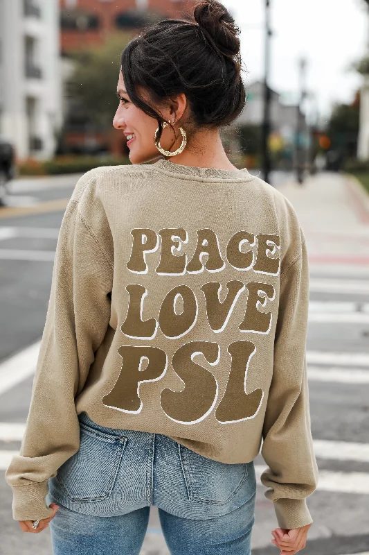 Modern Romance Tan Peace Love PSL Sweatshirt