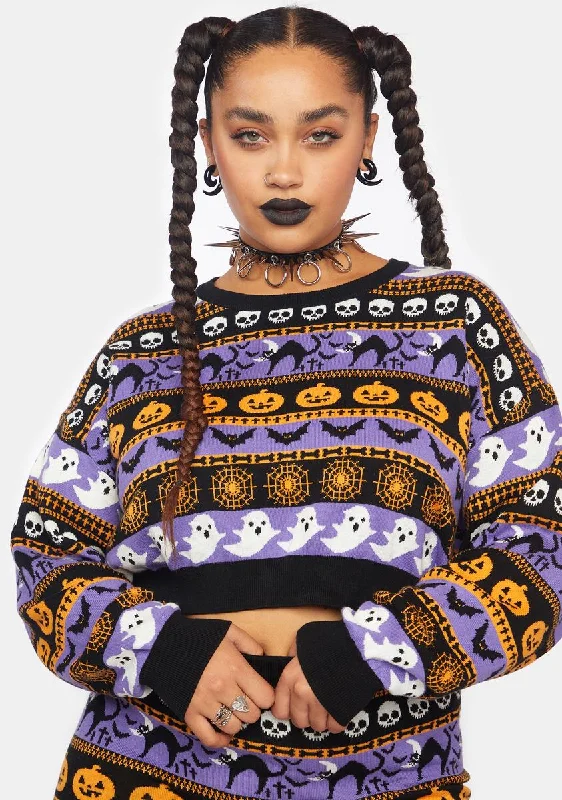 Rustic Countryside Charm Look Plus Night Of Spooks Crop Sweater