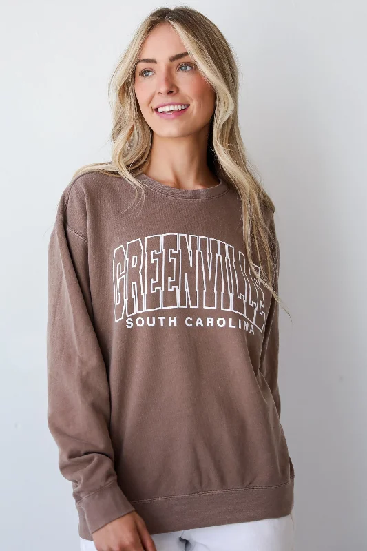 Cool Prices Brown Greenville South Carolina Block Letter Sweatshirt
