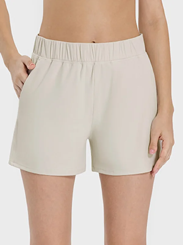 Great Deals On Ethnic Cultural Wear Hot Girl Elastic Waist Active Shorts With Pockets