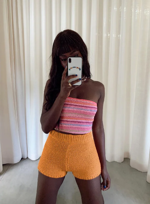 Flowy Fabric Julianna Shorts Orange