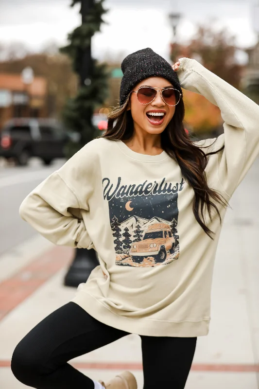 Casual Fashion FINAL SALE - Taupe Wanderlust Sweatshirt