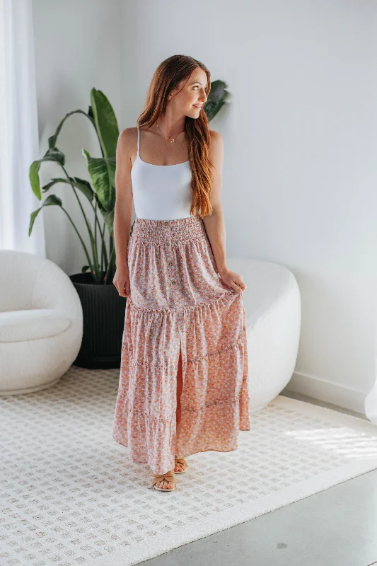 Discounts On Casual Weekend Styles Eleanor Tiered Maxi Skirt - Mauve Mix