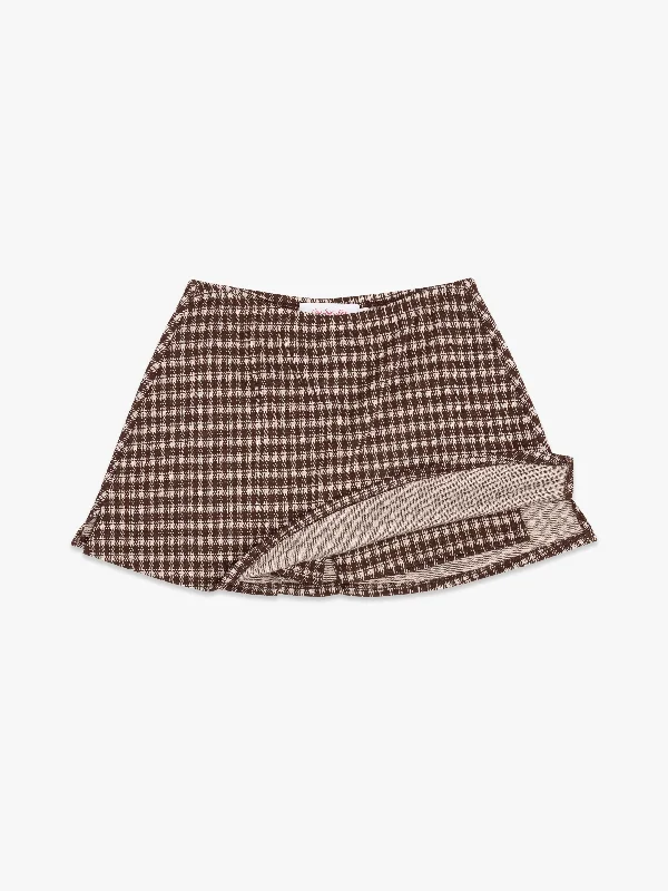 Subtle Sophistication Darcy Skort - Cocoa Plaid