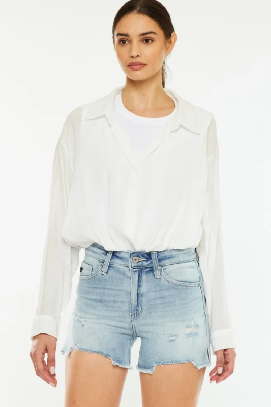Limited - Edition Drops Hot Girl X Kancan High Rise Side Slit Denim Shorts