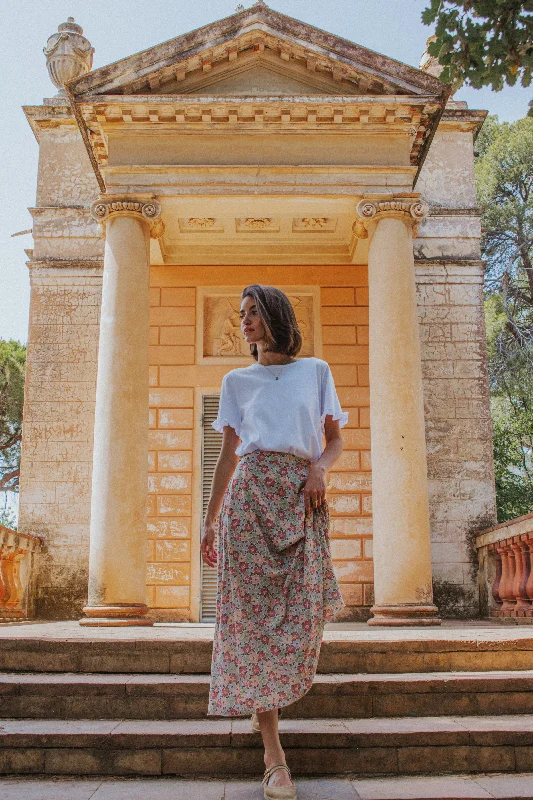 Feminine Soft - Hued Styles CARLA SKIRT // AUTUMN FLOWERS