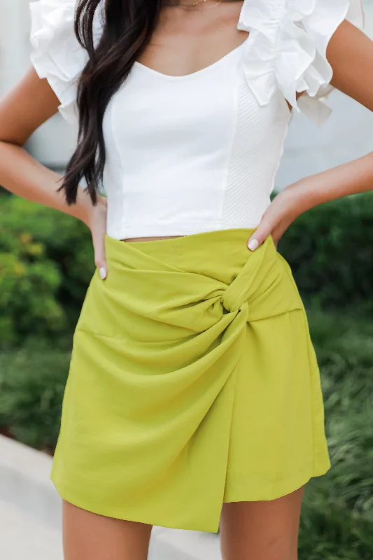 Chic Style FINAL SALE - Spotlight Ready Green Skort