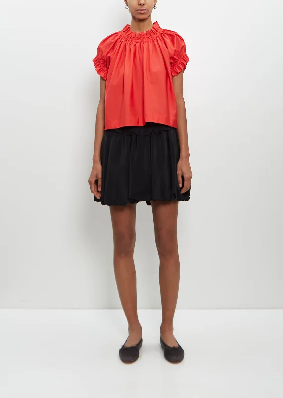 Budget Friendly Satin Silk Bubble Mini Skirt