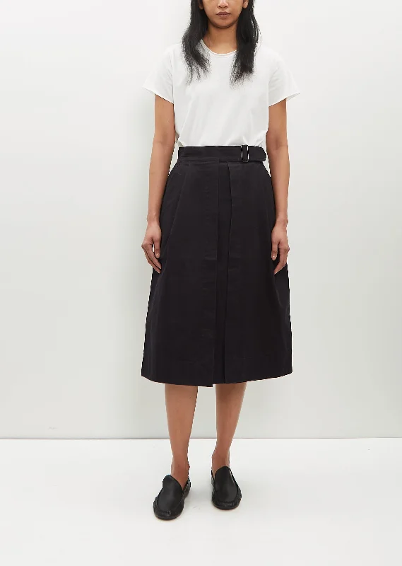 Flowy Fabric Cinch Waist Skirt — Indigo