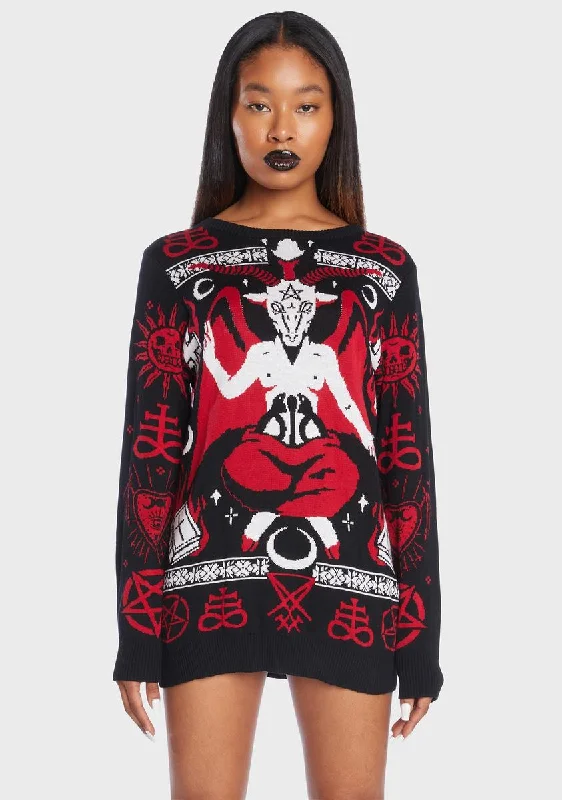 Spring Wardrobe Baphoclaus Satanic Xmas Sweater