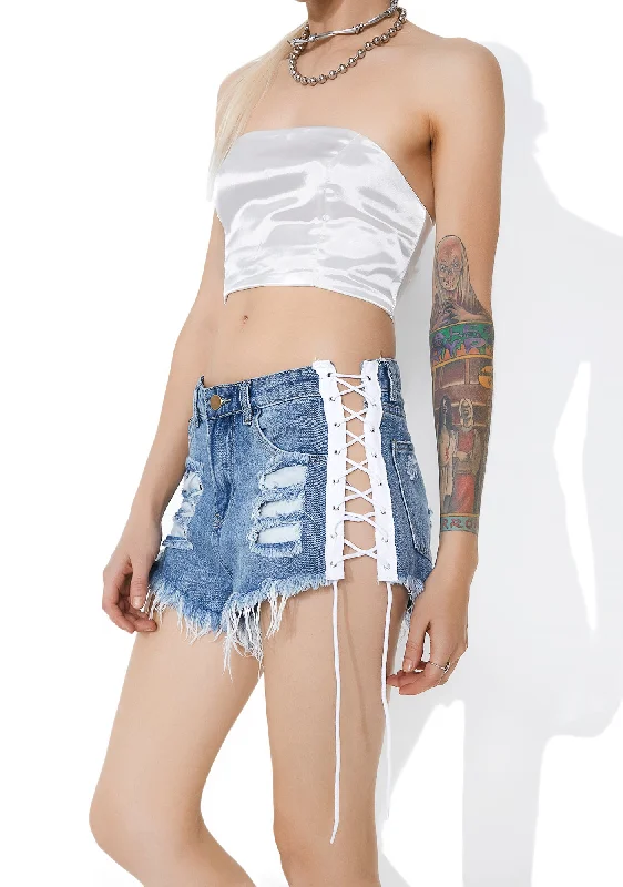 Y2K Nostalgic Fashion Look Got Moves Lace-Up Shorts
