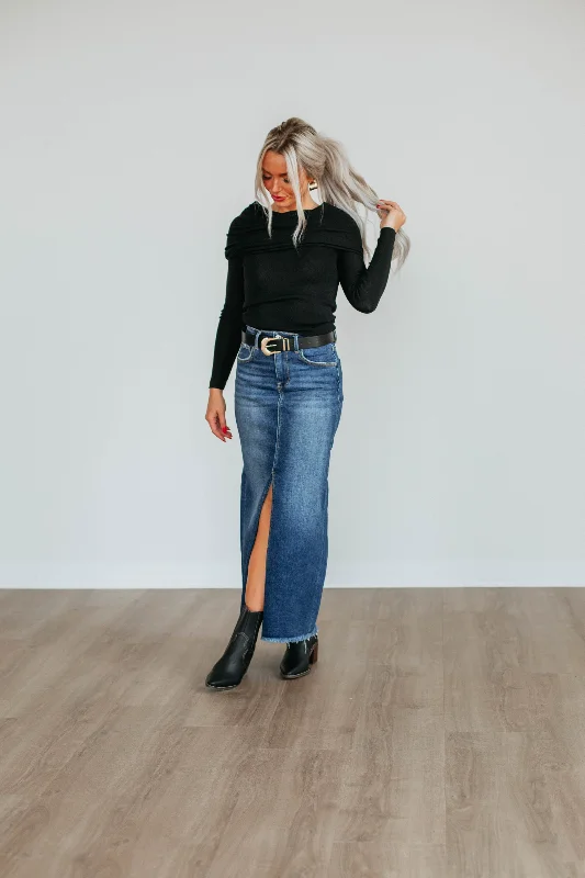 Vintage Inspired Fashion Sale Candyn Risen Denim Skirt - Dark Wash