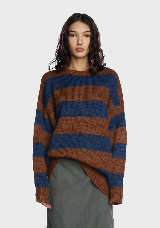 Luxe Women's Apparel Total Inconvenience Striped Sweater