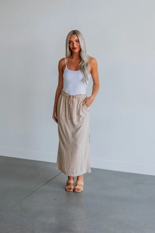 Big Savings On Rustic Countryside Styles Emeline Midi Skirt - Sand