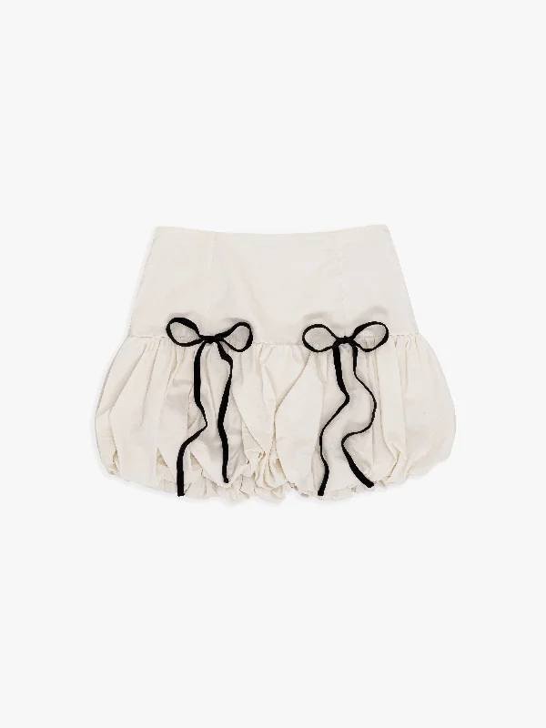 Effortless Style Scarlett Bubble Skirt - Vanilla Black Bows