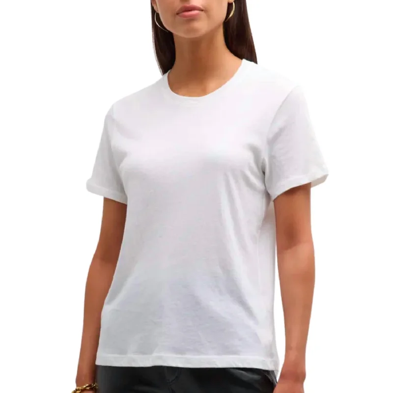 Quick Grab Deals Cashmere Loose Short Sleeve Tee Top In White