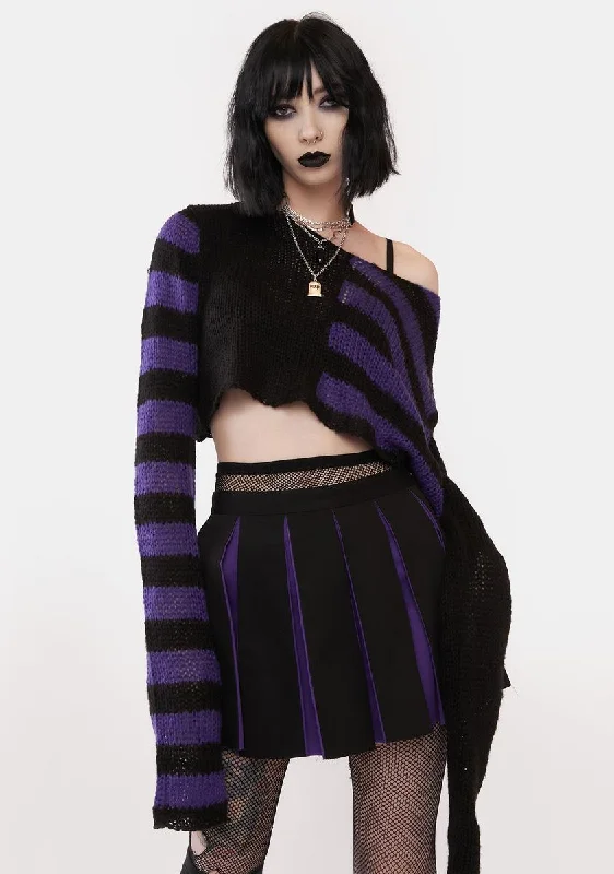 Feminine Soft - Hued Look State Of Ruin Cropped Sweater