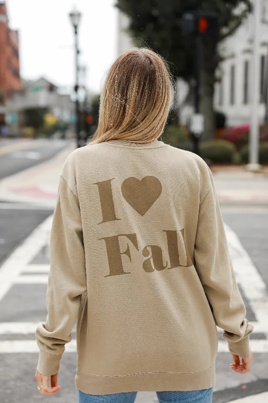 Dreamy Aesthetic Tan I Love Fall Sweatshirt