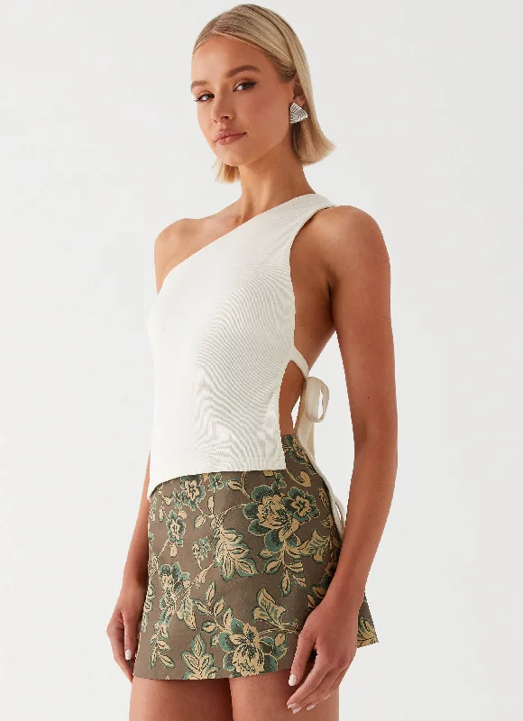Evening Looks Tonnie Floral Mini Skirt - Brown Floral