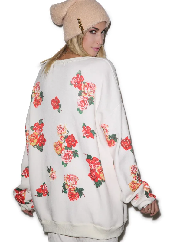 Elegant Ensemble Rose Collage Barefoot Sweater